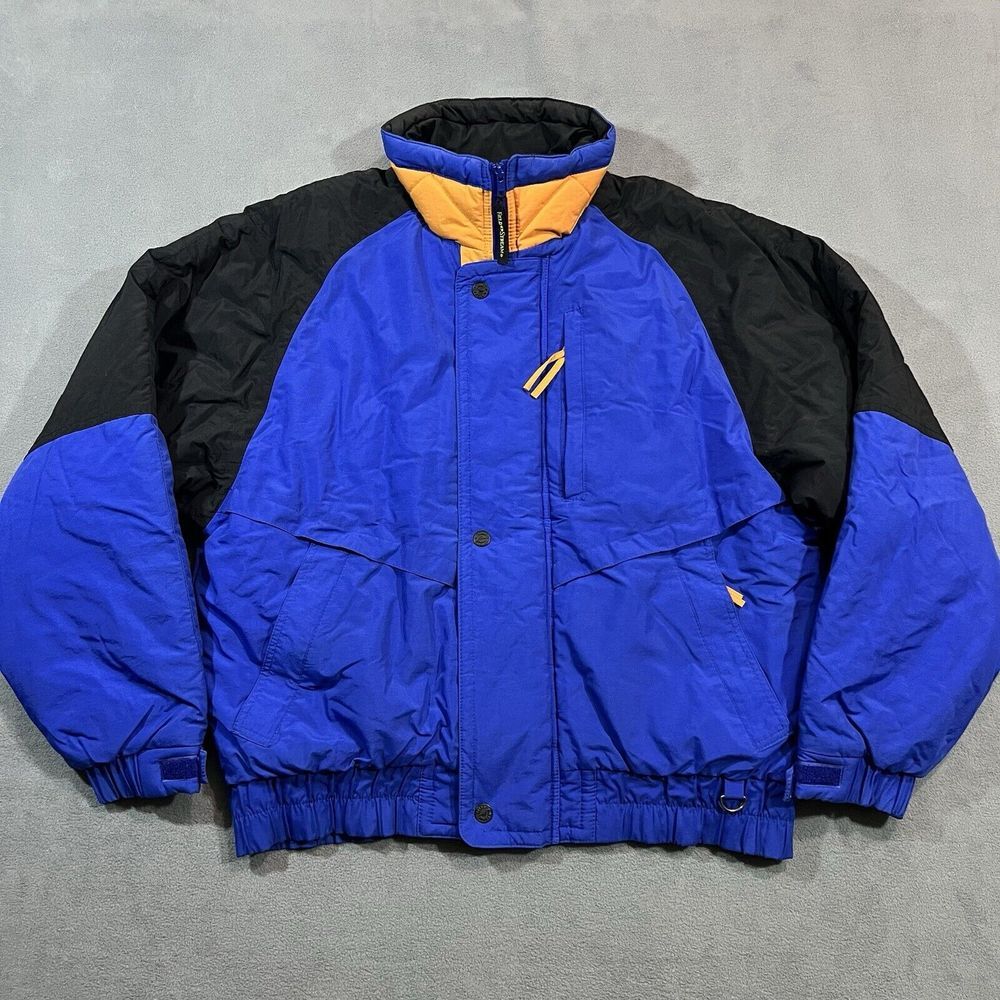 Field & Stream‎ Puffer Jacket Mens Sz Large Blue Black Nylon Winter Snow Vantage